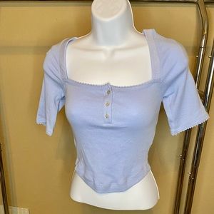 Urban Outfitters blue rubbed crop too small